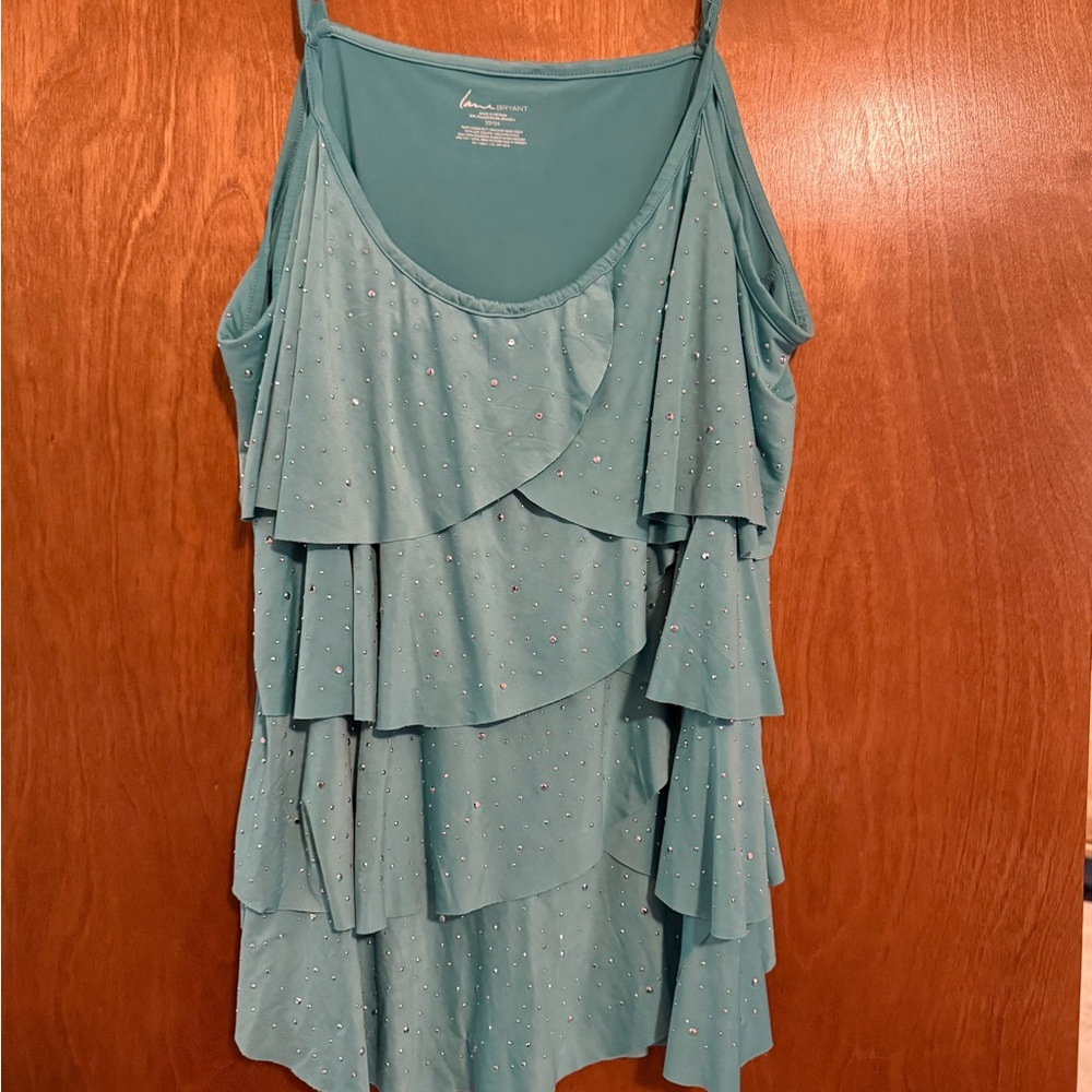Lane Bryant Teal Layered Camisole